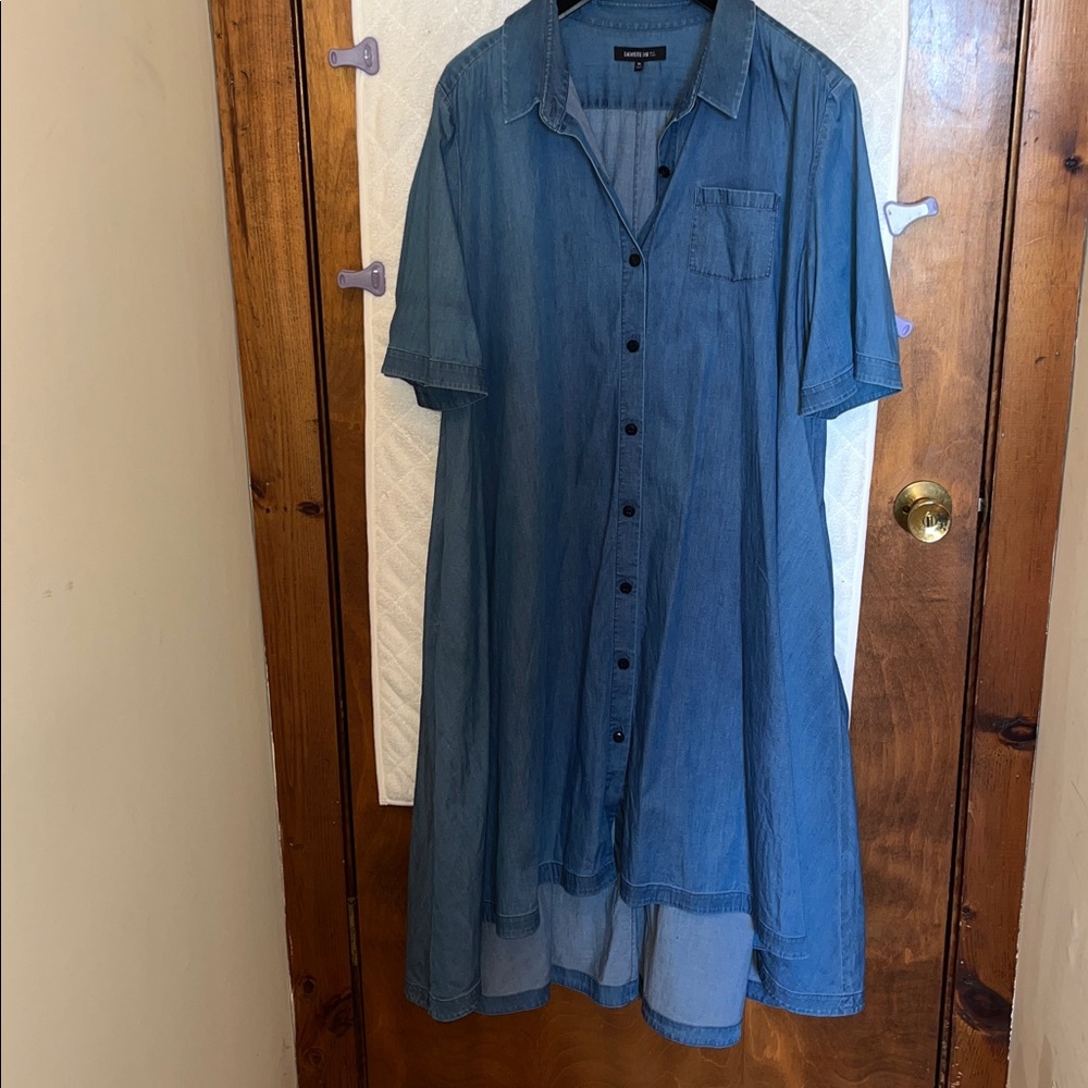 Lafayette 148 New York Blue Shirt Dress